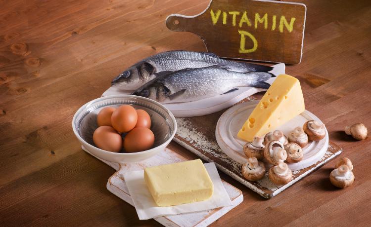 Potraviny bohaté na vitamín D.